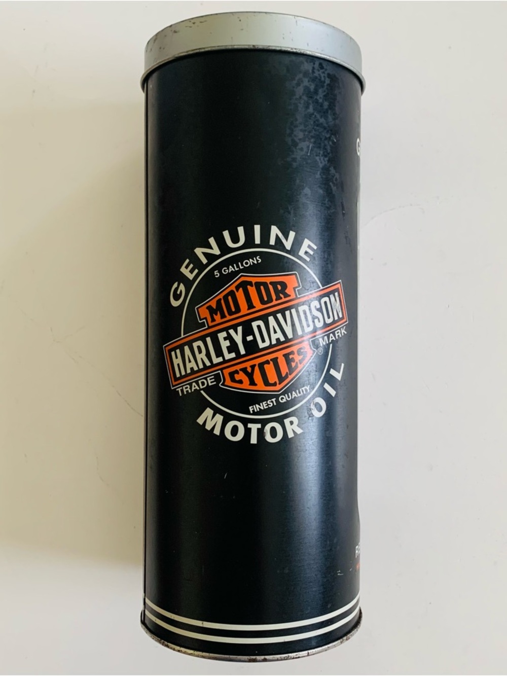 Harley-Davidson Genuine Motor Oil Can With Lid Roadhouse Collection 9” x 3 1/4”